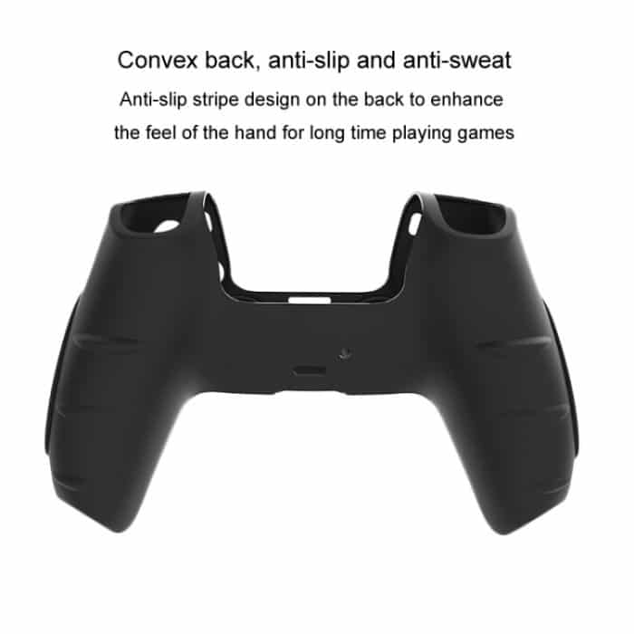 Für PS5 Gamepad Silikon Schutzhülle Anti-skid Weiche Silikon Abdeckung, White, Blue, Black, White+2 Hats, Blue+2 Hats – Bild 5