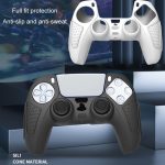 Für PS5 Gamepad Silikon Schutzhülle Anti-skid Weiche Silikon Abdeckung, White, Blue, Black, White+2 Hats, Blue+2 Hats – Bild 6