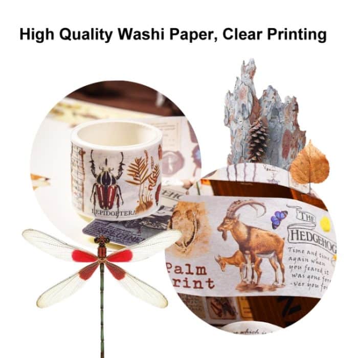 18rolls /Box Nostalgische Speicher Washi Band Set Retro Stil DIY Sammelalbum Aufkleber, Forest Dense Language, Gifts of Mountain Forests, World Travele, Sealing Manuscript, Cosmic Nebula, Elegant Prelude – Bild 5