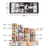 18rolls /Box Nostalgische Speicher Washi Band Set Retro Stil DIY Sammelalbum Aufkleber, Forest Dense Language, Gifts of Mountain Forests, World Travele, Sealing Manuscript, Cosmic Nebula, Elegant Prelude – Bild 6