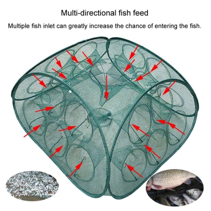 Automatischer faltbarer Angelkäfig, quadratisches Fischernetz, Garnelen-Angelausrüstung, 5 Holes, 9 Holes, 13 Holes, 17 Holes, 21 Holes – Bild 3