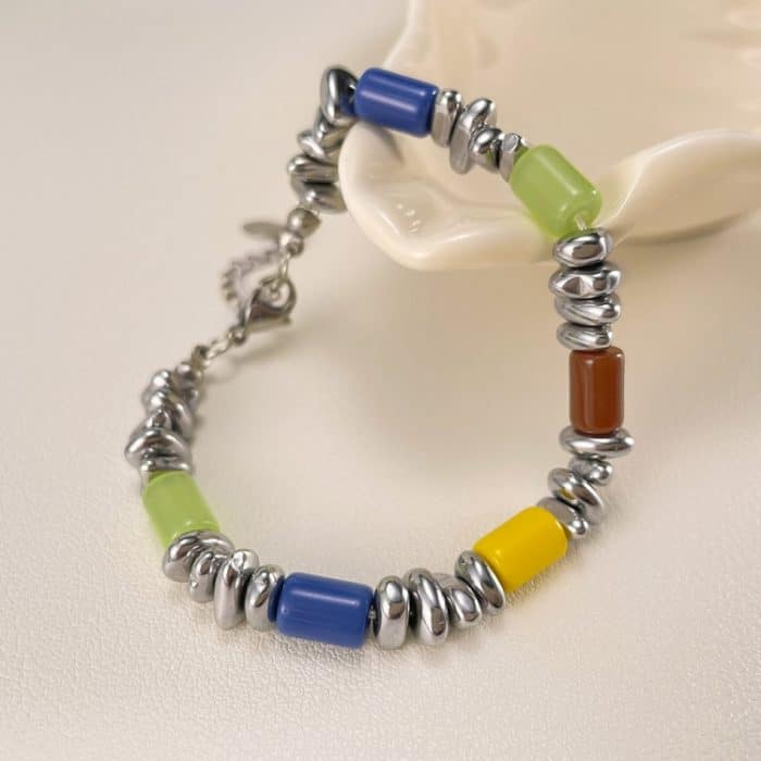 Schmuck aus Edelstahl mit schwarzem Gallensteinharz – Bild 2