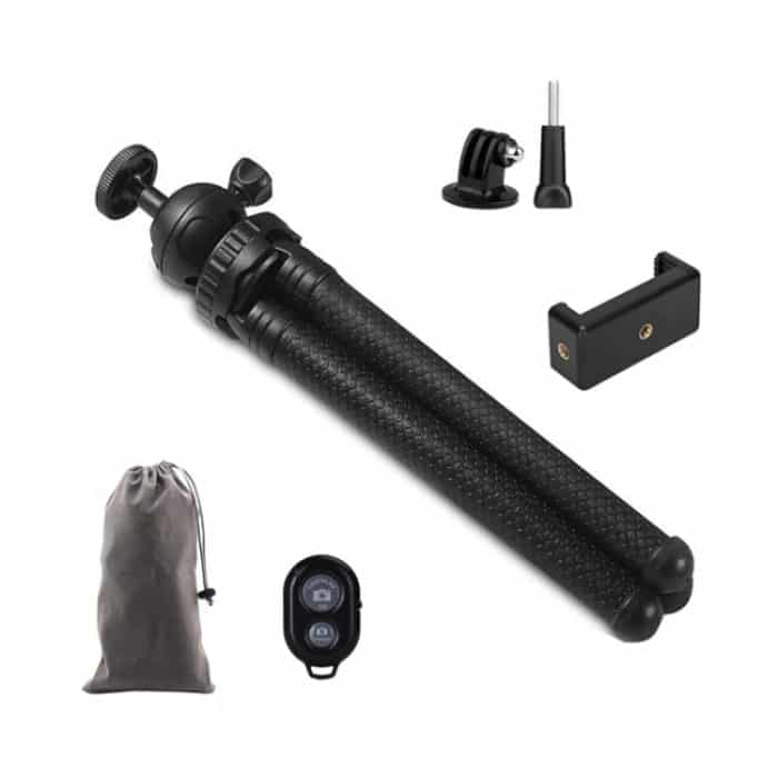 TBD0605201001.jpg Octopus Fish Silikon Kamera Stativ Desktop Klappständer, With Bluetooth Controller+Adapter+Phone Clip+Storage Bag+Screws, Single Tripod – Bild 1