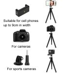 Octopus Fish Silikon Kamera Stativ Desktop Klappständer, With Bluetooth Controller+Adapter+Phone Clip+Storage Bag+Screws, Single Tripod – Bild 3