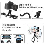 Octopus Fish Silikon Kamera Stativ Desktop Klappständer, With Bluetooth Controller+Adapter+Phone Clip+Storage Bag+Screws, Single Tripod – Bild 7