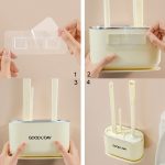 3 in 1 No Punch Wand montiert WC-Bürste Haushalt TPR Borsten Badezimmer Reinigungsbürste mit Basis – Bild 12