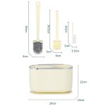 3 in 1 No Punch Wand montiert WC-Bürste Haushalt TPR Borsten Badezimmer Reinigungsbürste mit Basis – Bild 3