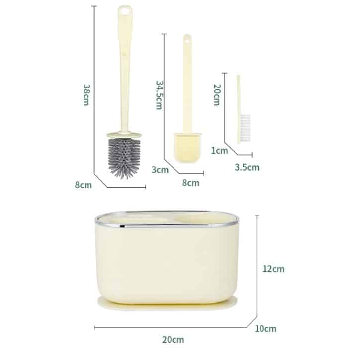 3 in 1 No Punch Wand montiert WC-Bürste Haushalt TPR Borsten Badezimmer Reinigungsbürste mit Basis – Bild 3