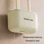 3 in 1 No Punch Wand montiert WC-Bürste Haushalt TPR Borsten Badezimmer Reinigungsbürste mit Basis – Bild 9