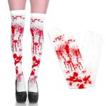 Halloween Party Dekoration Blut Druck Maskerade Requisiten Horror Kostüm Cosplay Requisiten, Bloodstained Gloves, Bloodstained Socks, Bloody Apron, Bloody Skirt – Bild 2