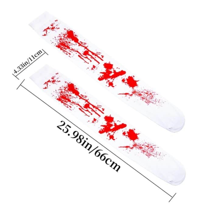 Halloween Party Dekoration Blut Druck Maskerade Requisiten Horror Kostüm Cosplay Requisiten, Bloodstained Gloves, Bloodstained Socks, Bloody Apron, Bloody Skirt – Bild 3