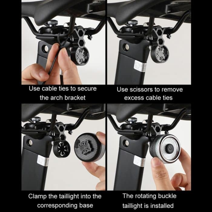 Rundes Fahrrad-Rücklicht mit intelligenter Induktionsbremse, Nachtfahr-Warnlicht, Cushion Model, Seat Post Model, Dual Bracket Model – Bild 8