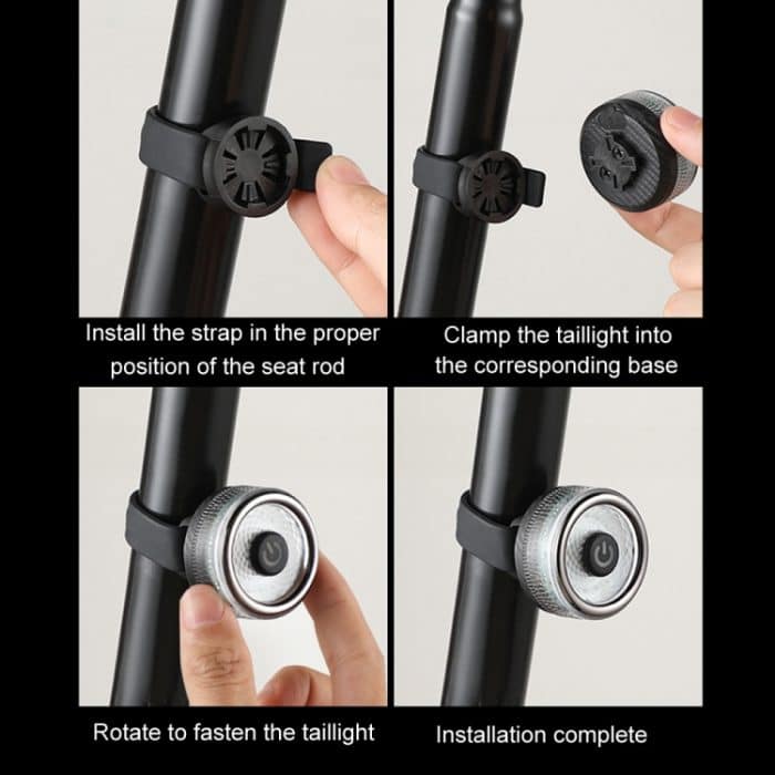 Rundes Fahrrad-Rücklicht mit intelligenter Induktionsbremse, Nachtfahr-Warnlicht, Cushion Model, Seat Post Model, Dual Bracket Model – Bild 9