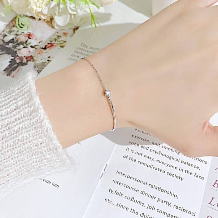 OPK 1288 Schlichtes Zirkonia-Edelstahlarmband – Bild 2