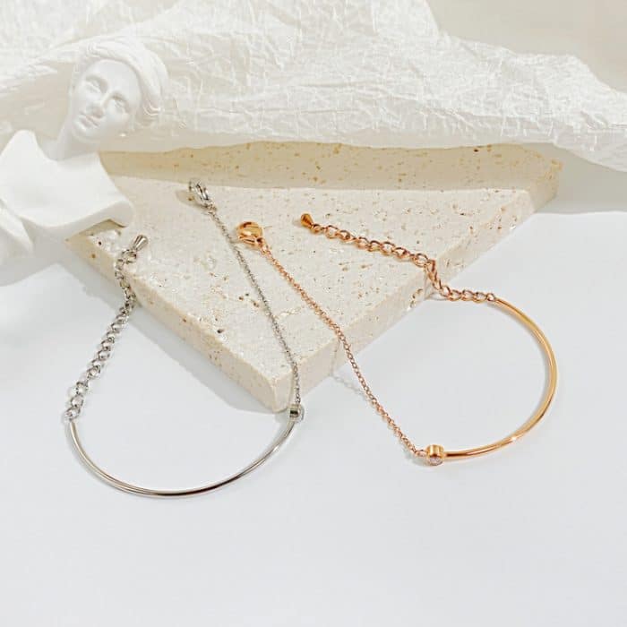 OPK 1288 Schlichtes Zirkonia-Edelstahlarmband – Bild 3