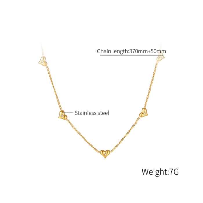 OPK GX2373 Kleine Sonne Zirkonia Edelstahl Pfirsich Herz Halskette – Bild 6