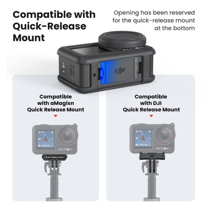 Für DJI Osmo Action 5 Pro aMagisn Silikon-Schutzhülle mit Trageband und Objektivdeckel – Bild 7