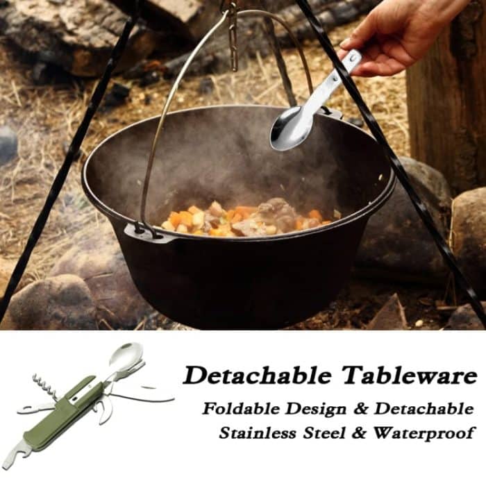 SY-FT008 7-in-1 Multifunktions Outdoor Camping Tragbare Klappgeschirr Kombination – Bild 7