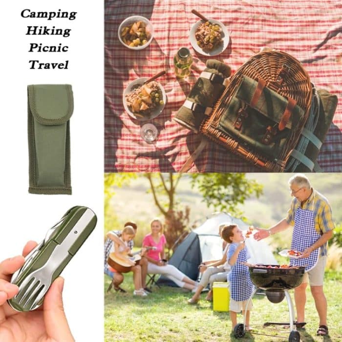 SY-FT008 7-in-1 Multifunktions Outdoor Camping Tragbare Klappgeschirr Kombination – Bild 8