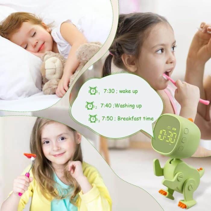 Cartoon Variety Dinosaurier USB Lade LED Bildschirm Timer Nachtlicht Elektronische Wecker – Bild 6