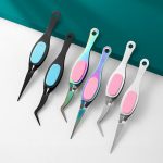 Edelstahl Reverse Pinzette Falsche Wimpern Nagel Positionierung DIY Reverse Clip – Bild 2