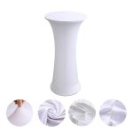 Elastic Spandex Table Cover Hotel Wedding Decor Solid Color Cocktail Round Bottom Bar Cover, 60cm Round, 80cm Round