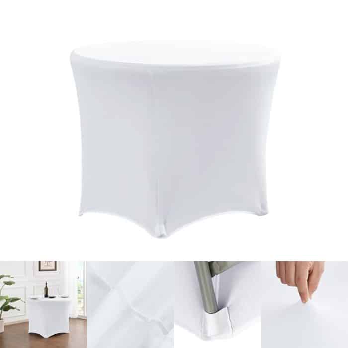 TBD0605988603A.jpg Simple Modern Stretch Round Table Cover Hotel Wedding Banquet Four Corners Large Round Table Cover – Bild 1