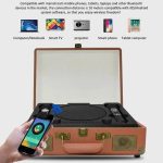SDRD Wooden Box Karaoke Machine With Wireless Dual Mics All-In-One Speaker System Supports U Disk/TF Card – Bild 3