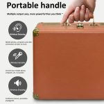 SDRD Wooden Box Karaoke Machine With Wireless Dual Mics All-In-One Speaker System Supports U Disk/TF Card – Bild 5