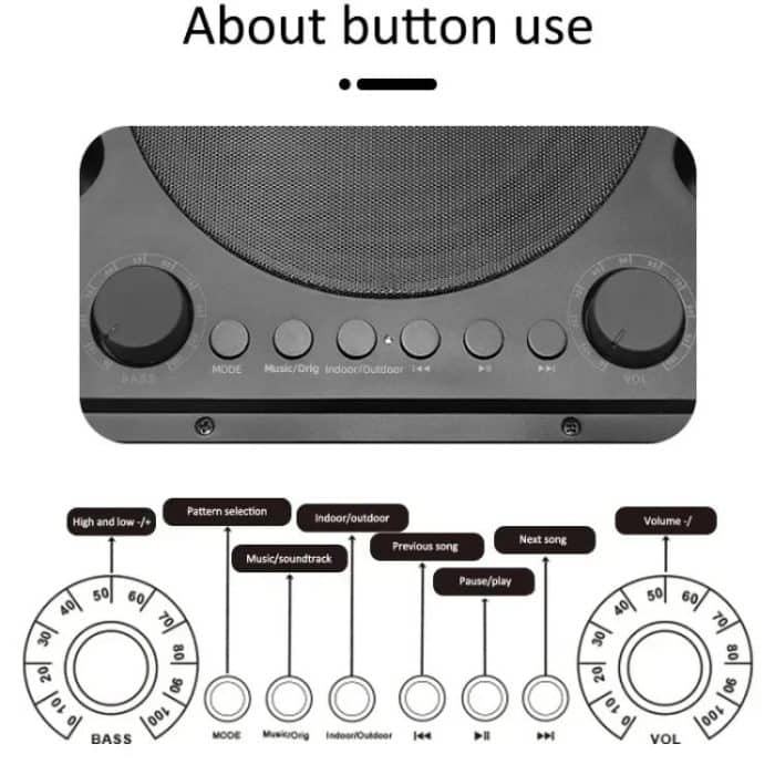 SDRD Wooden Box Karaoke Machine With Wireless Dual Mics All-In-One Speaker System Supports U Disk/TF Card – Bild 8