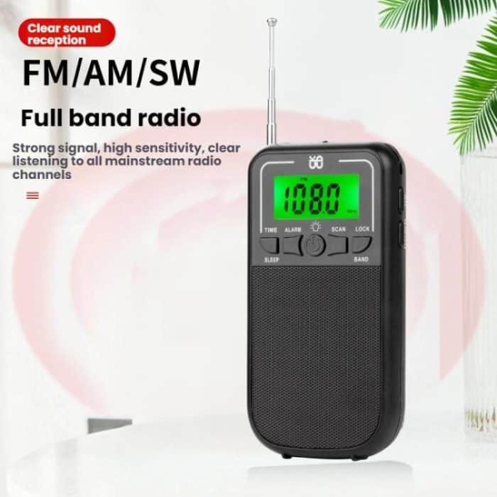 Portable FM/AM/SW Multi-Band High-Sensitivity Clock-Controlled Radio Player, For EU, For US – Bild 8