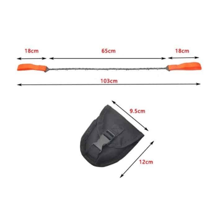Tragbare handgehaltene Drahtsäge für den Außenbereich, Feldüberlebens-Manganstahl-Kettensäge, multifunktionale Protokollierungssäge, Wire Saw (11 Teeth Orange), Wire Saw (11 Teeth Black) – Bild 4
