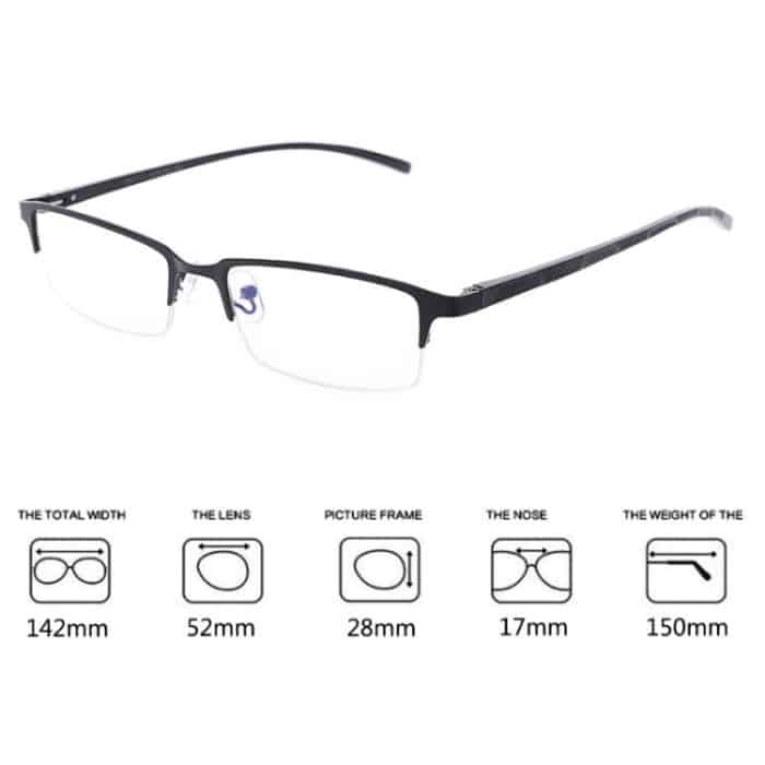 Anti-Blu-ray-Business-Brille für Herren, Metallrahmen, schlichte Glasbrille – Bild 7