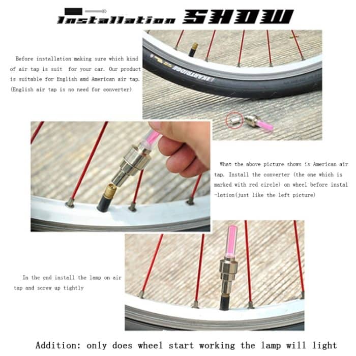 2 Stück Radreifenlampe mit Batterie für Auto/Motorrad/Fahrrad – Bild 7