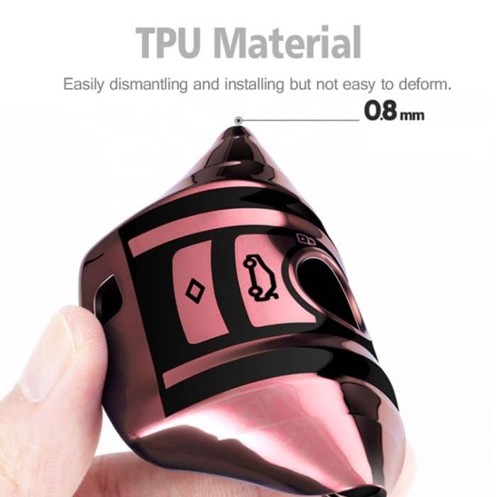 Einteilige TPU-Autoschlüsselhülle mit galvanischer Öffnung und vollständiger Abdeckung und Schlüsselring für Toyota Yaris L / Corrolla / Yaris L / Camry / Vios / Highlander, Pink, Blue, Red, Silver – Bild 4