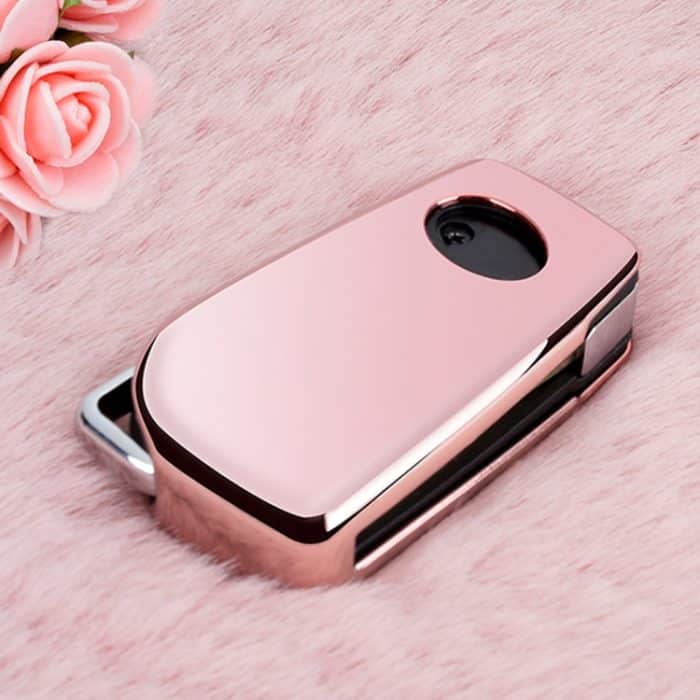 Einteilige TPU-Autoschlüsselhülle mit galvanischer Öffnung und vollständiger Abdeckung und Schlüsselring für Toyota Yaris L / Corrolla / Yaris L / Camry / Vios / Highlander, Pink, Blue, Red, Silver – Bild 6