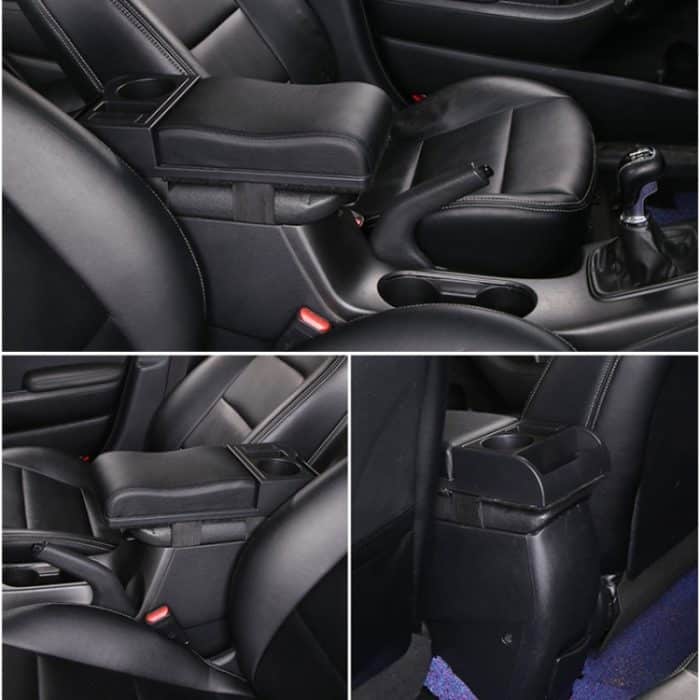 Auto-Multifunktions-Dual-USB-Armlehnenbox-Booster-Pad, gebogener Typ aus Kohlefaser-Leder, Carbon Fiber Curved Type (Black), Carbon Fiber Curved Type (Black Red)), Carbon Fiber Curved Type (Black White) – Bild 3