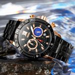 SKMEI 9235 Herren-Mondphasen-Stoppuhr, Edelstahlarmband, Quarzuhr – Bild 3