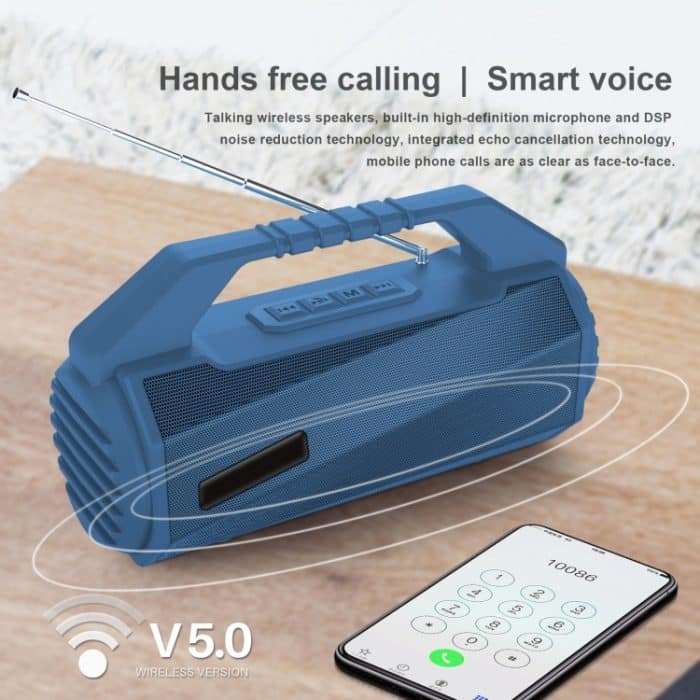 NewRixing NR-4025FM Tragbarer Bluetooth-Lautsprecher für den Außenbereich, spritzwassergeschützt, wasserfest, unterstützt Freisprechen/TF-Karte/FM/U-Disk – Bild 6