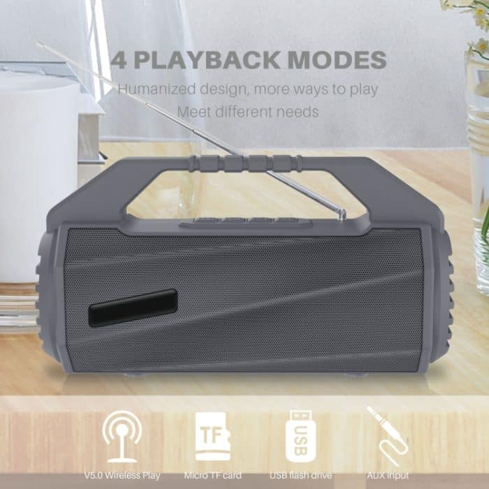 NewRixing NR-4025FM Tragbarer Bluetooth-Lautsprecher für den Außenbereich, spritzwassergeschützt, wasserfest, unterstützt Freisprechen/TF-Karte/FM/U-Disk – Bild 8