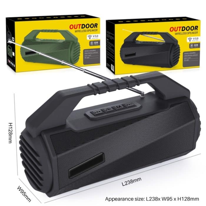 NewRixing NR-4025FM Tragbarer Bluetooth-Lautsprecher für den Außenbereich, spritzwassergeschützt, wasserfest, unterstützt Freisprechen/TF-Karte/FM/U-Disk – Bild 10