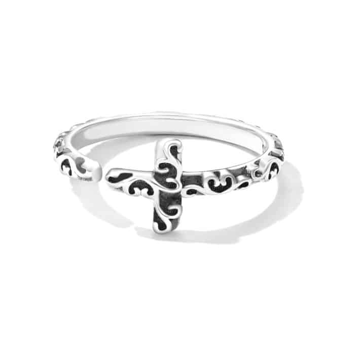 S925 Sterling Silber Retro Cross Women Ring – Bild 2