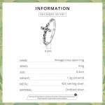 S925 Sterling Silber Retro Cross Women Ring – Bild 3