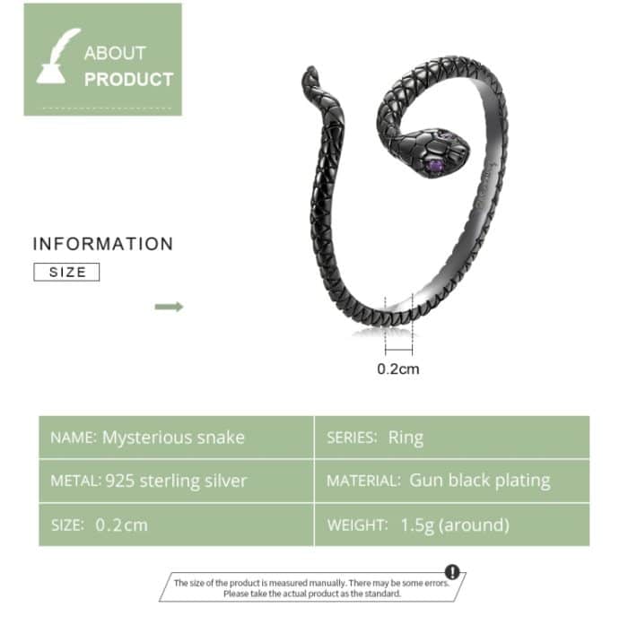 S925 Sterling Silber Mysteriöses Schlangenfrauen klingeln – Bild 3