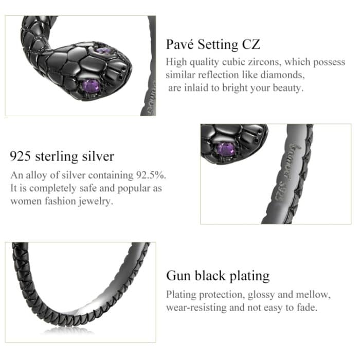 S925 Sterling Silber Mysteriöses Schlangenfrauen klingeln – Bild 4