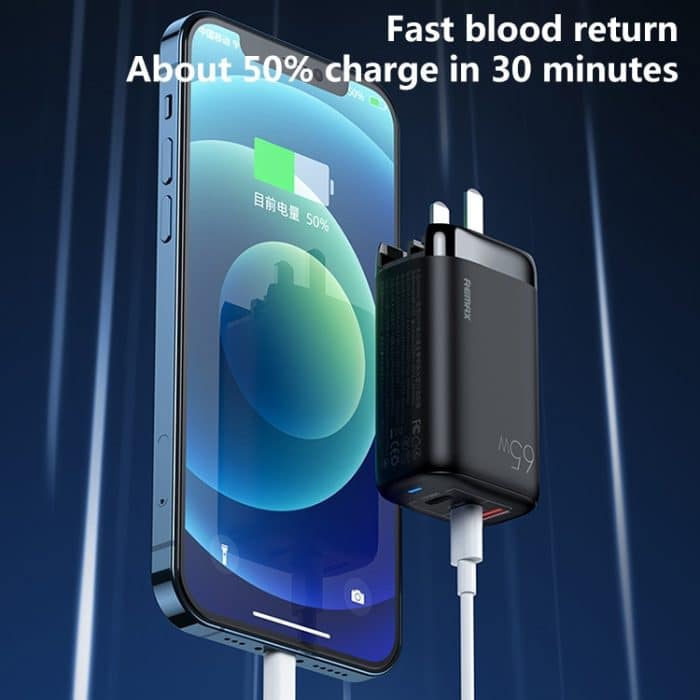 REMAX RP-U55 Territory Series 65W USB+Dual USB-C / Typ-C Schnittstelle Schnellladegerät – Bild 13