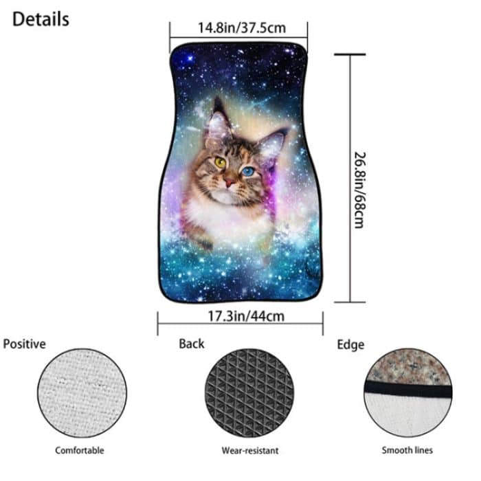 2-in-1-Universaldruck-Auto-Fußmatten-Set, C0161GO, C0162GO, C0163GO, C0164GO, C0165GO, C0166GO, H10868GO, 3132GO, 4475GO, 4500GO, 5080GO, CC3220GO, White Wolf, Scarred Wolf, Grey Wolf, Black-White Flowers, Red-White Flowers, Black-Yellow Flowers – Bild 3