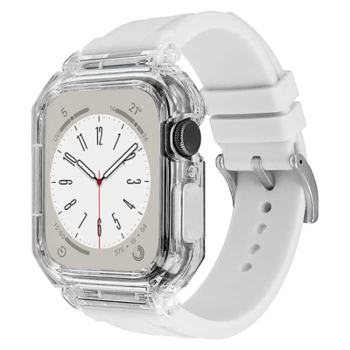 Kristallklares Polycarbonatgehäuse, Silikon-Uhrenarmband, For Apple Watch Series 8&7 41mm, For Apple Watch Series 8&7 45mm – Bild 1
