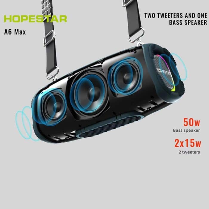 HOPESTAR A6 Max IPX6 wasserdichter tragbarer Bluetooth-Außenlautsprecher, A6 Max – Bild 7