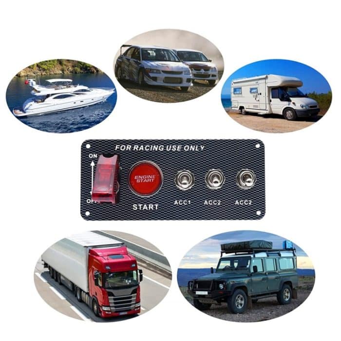 12-V-Autorennen-Zündschalttafel mit Schalter, Motorstartknopf und Relaiskabelbaum, 5 in 1, 4 in 1, 2 in 1 – Bild 3